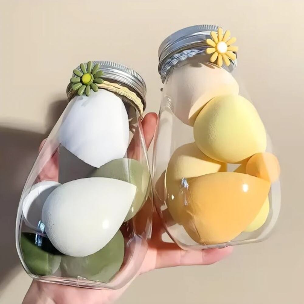 Yellow~~6pcs Soft Teardrop Makeup Sponge in Drift Bottle - Picture 2 of 5